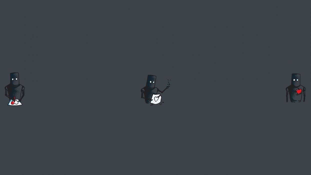 1244x700 Minimalistic robots robot heart simple background wallpaperx1080