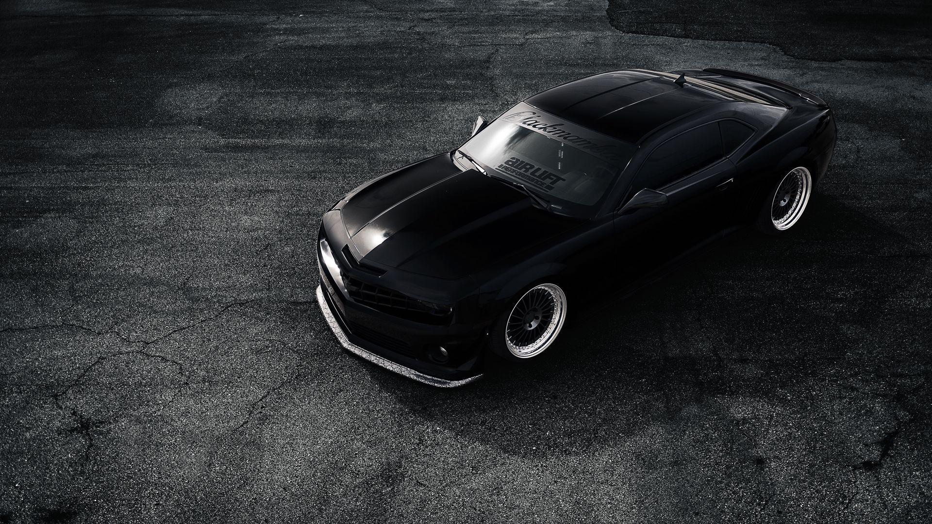 1920x1080 Download wallpaper 1920x1080 chevrolet, camaro, zl matt, black full hd, hdtv, fhd, 1080p HD background
