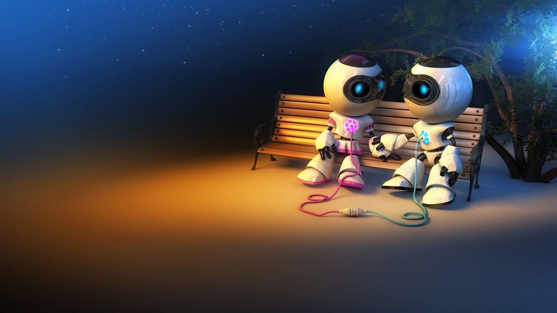 1920x1080 Cute Robot Wallpaper