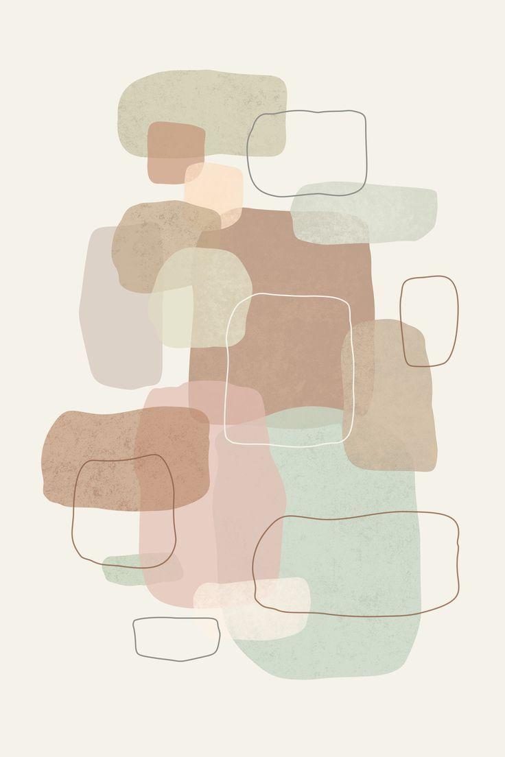736x1104 Pastel Abstract Print Scandinavian Minimal Wall Art Beige. Etsy. Seni abstrak, Lukisan abstrak, Abstrak