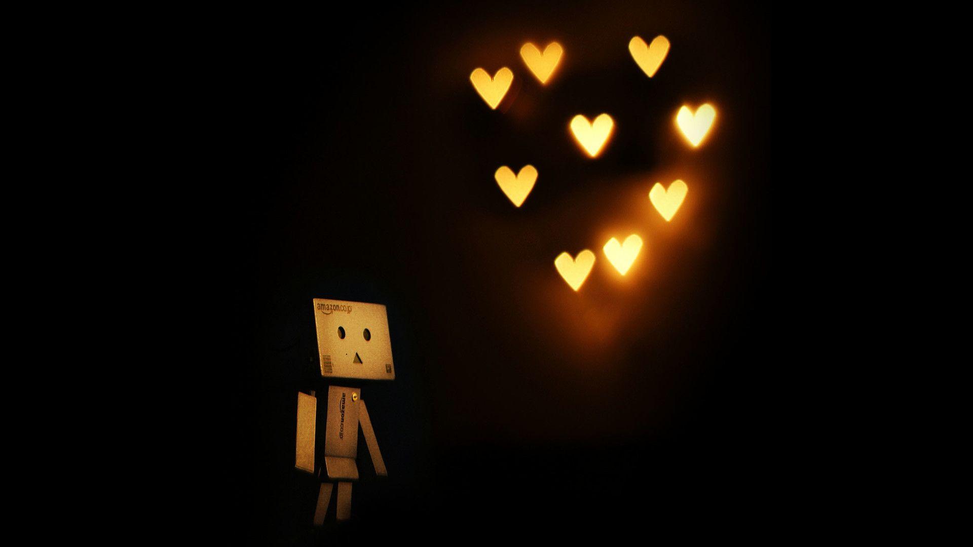 1920x1080 Free download Cardboard robot is dreaming at hearts [1920x1080] for your Desktop, Mobile & Tablet. Explore Cardboard Robot Wallpaper. Cardboard Robot Wallpaper, Robot Wallpaper, Robot Wallpaper