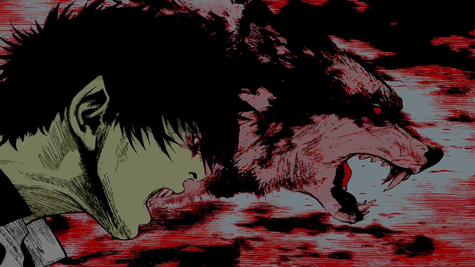 1920x1080 kinh dị Nhật Bản cơn thịnh nộ tóc ngắn anime manga giận dữ nền đen đỏ