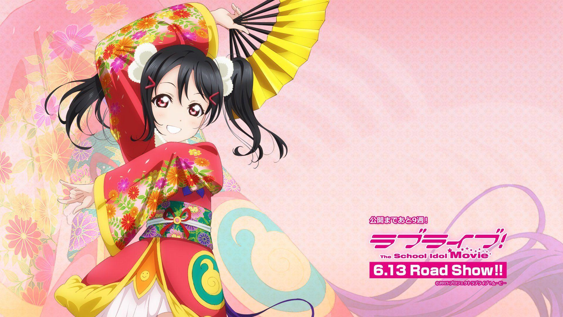 1920x1080 Black hair fan japanese clothes love live! school idol project red eyes tagme (artist) twintails yazawa nico wallpaperx1080