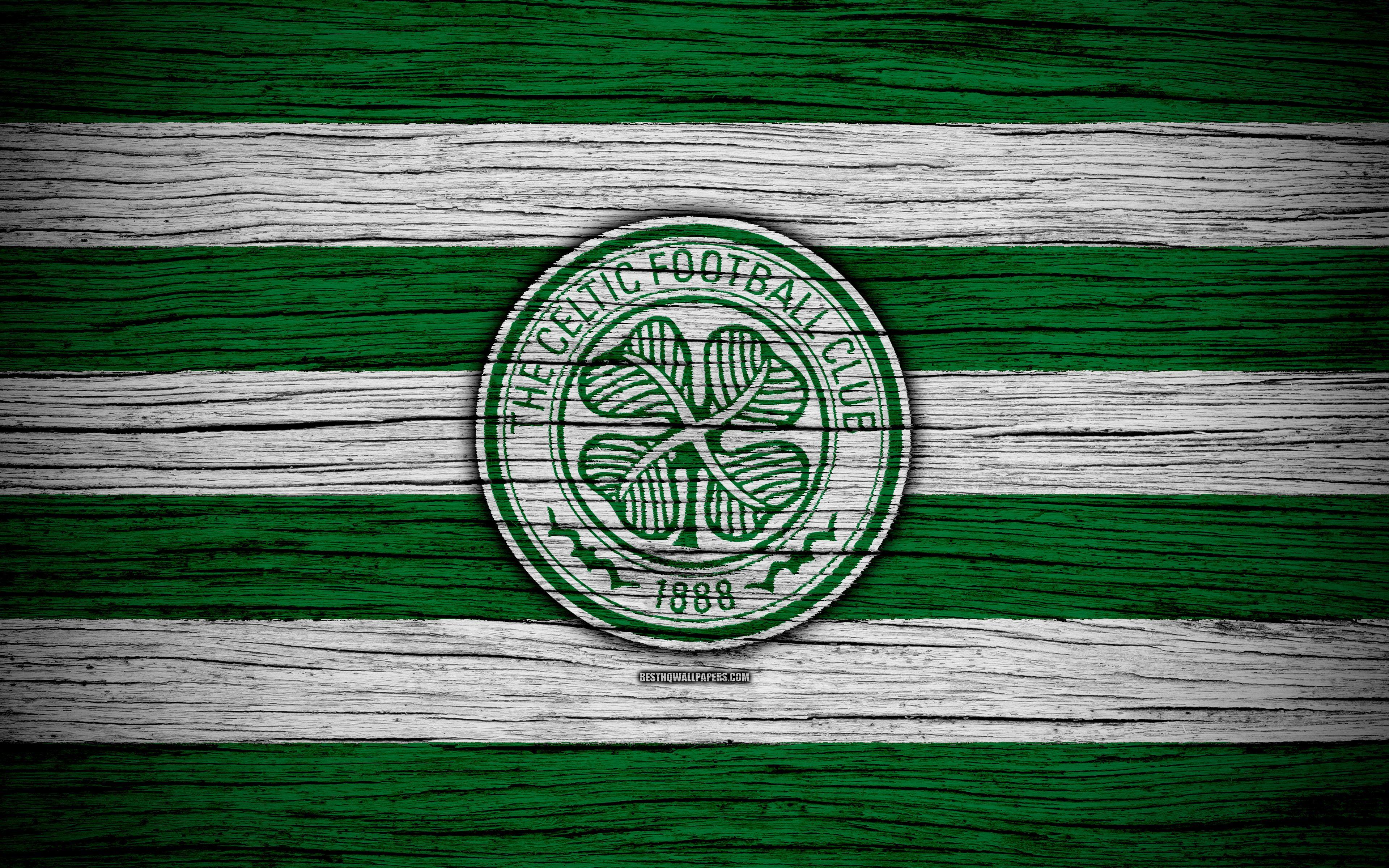 3840x2400 4k, Celtic Fc, Logo, Scottish Premiership, Soccer