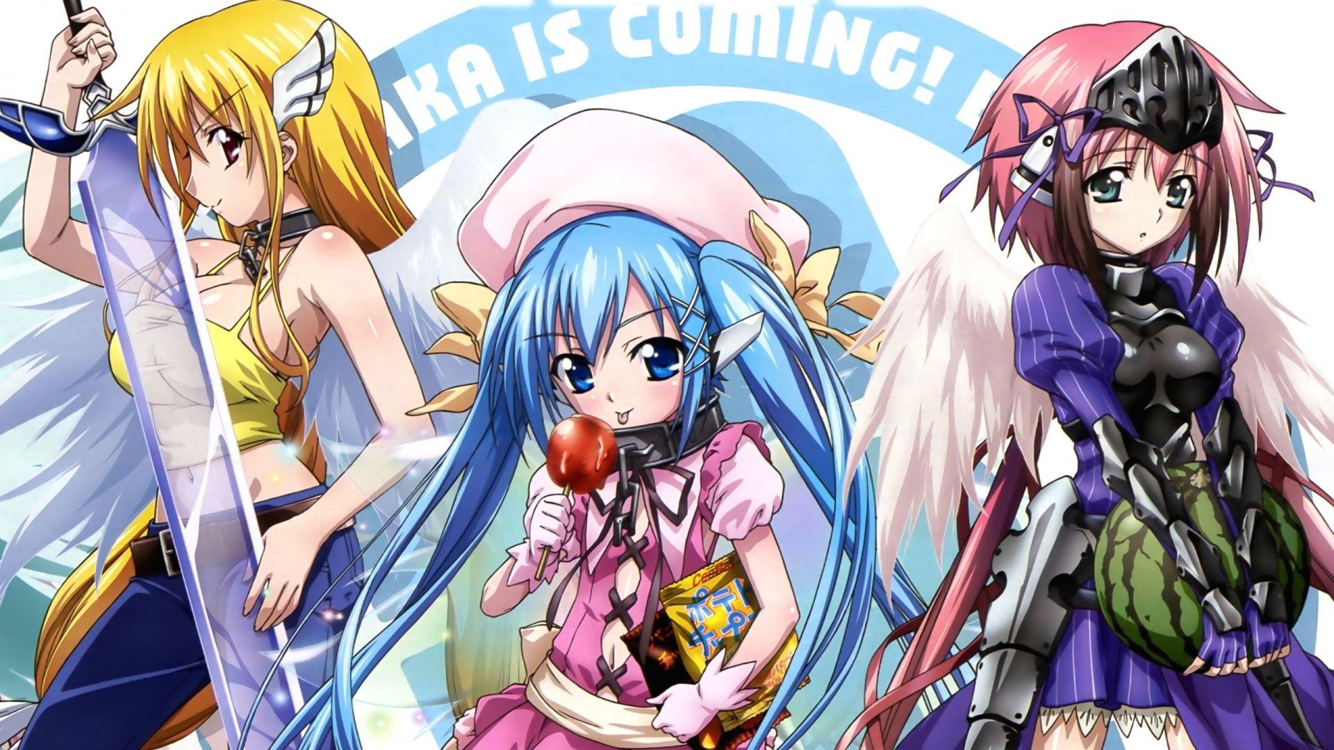 1920x1080 Download Wallpaper 1920x1080 girl, sora no otoshimono ikaros, cute, smile, candy Full HD 1080p HD Background