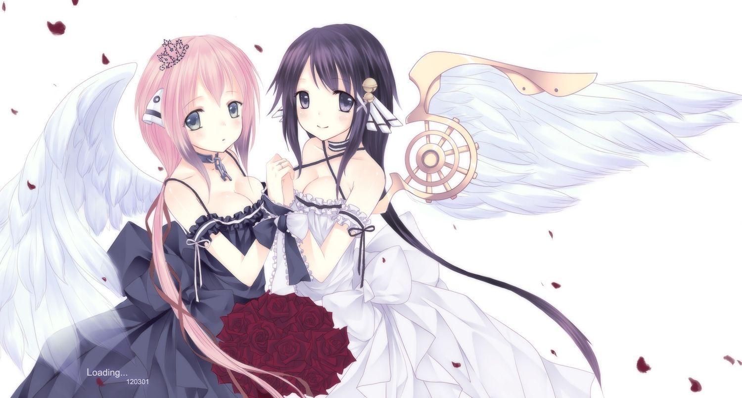 1500x806 Ikaros And Hiyori In Dresses No Otoshimono Ikaros E Tomoki Wallpaper & Background Download