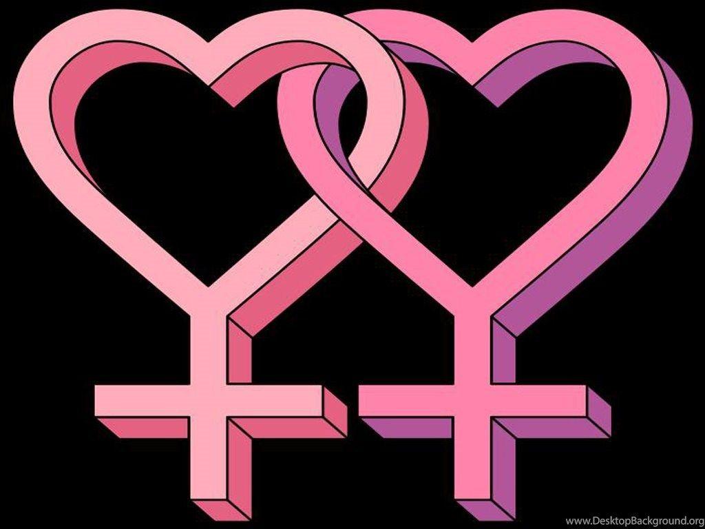 1024x768 Image Lesbian Symbol LGBTQ+ Support Desktop Background