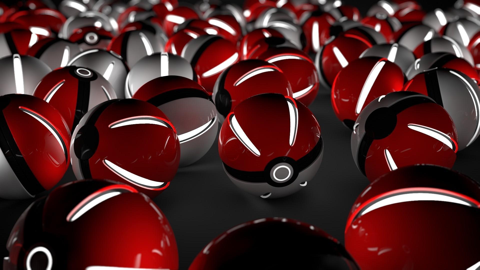 1920x1080 Pokemon 3D render mangotangofox cinema 4d pokeball wallpaper