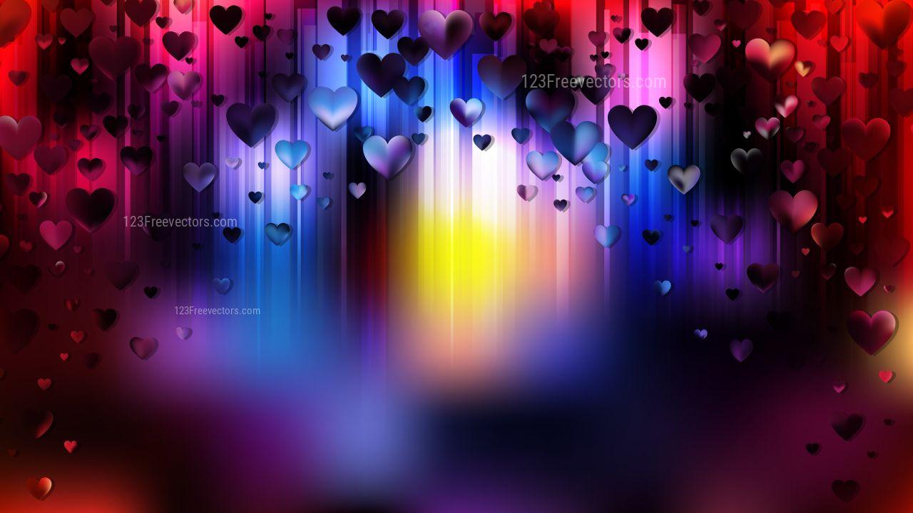 1280x720 Dark Color Heart Wallpaper Background