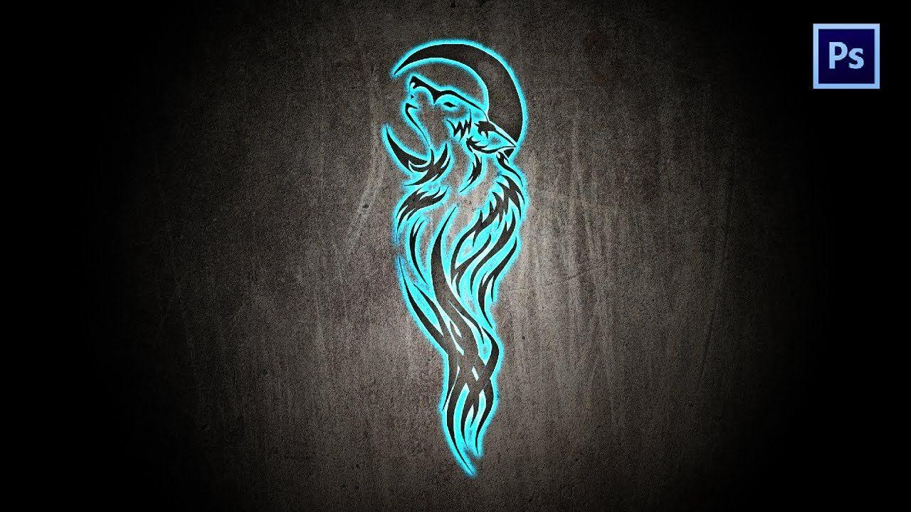 1280x720 Photoshop Tutorial. How to Create Wolf Wallpaper & Logo Making Tutorial