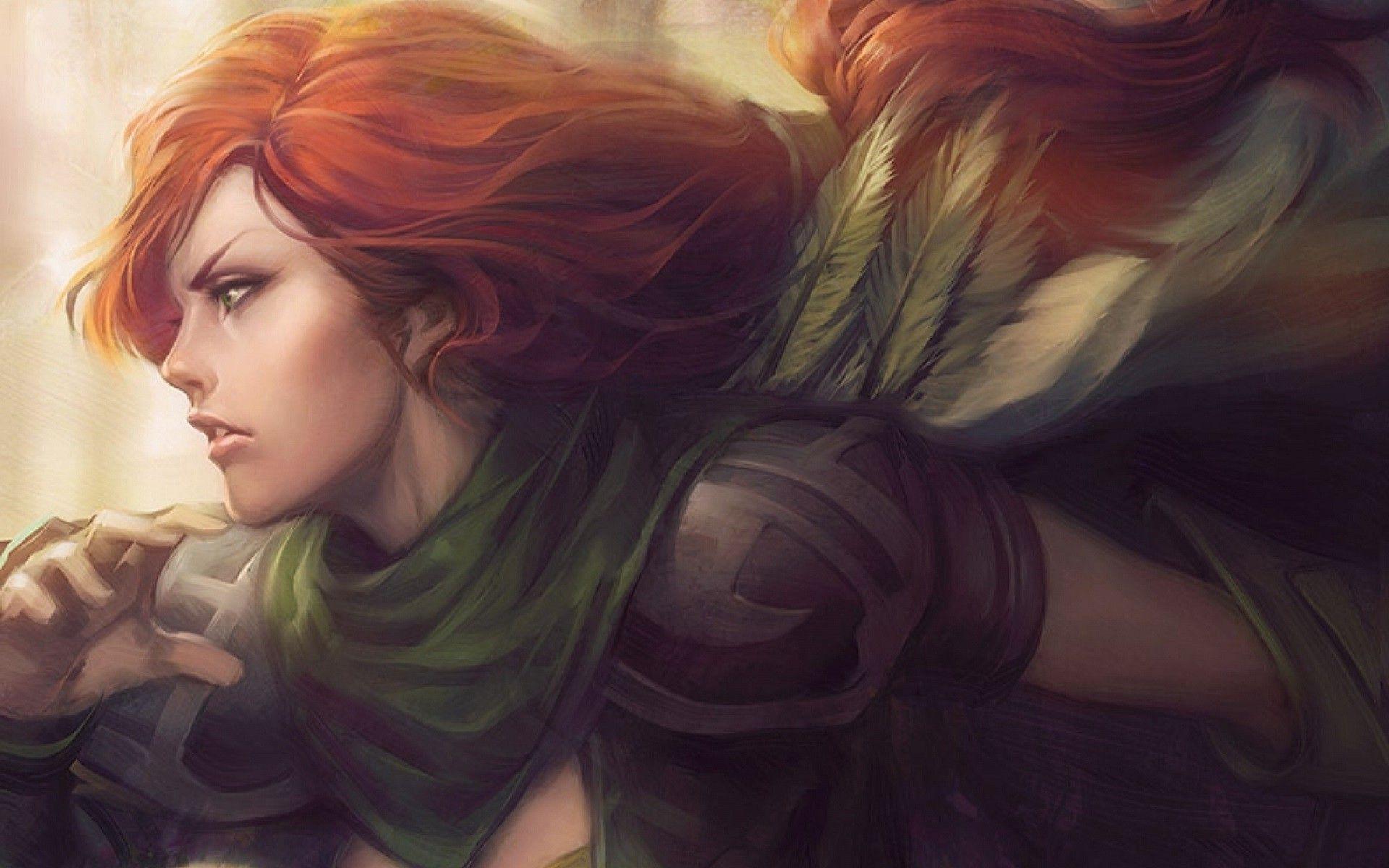 1920x1200 women redhead artwork windrunner dota 2 dota video games windranger wallpaper