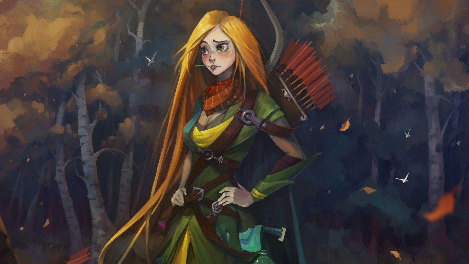 1600x900 #Dota #Windrunner, #Dota, #archer, #video games, #Windranger, #fantasy art, wallpaper