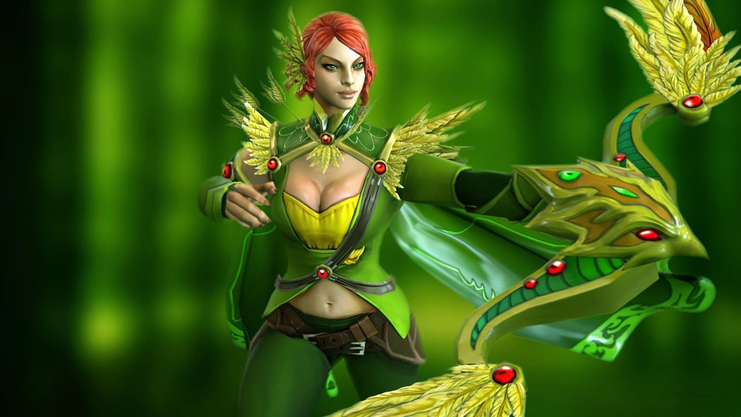 2560x1440 Video Game Dota 2 Gallery Windranger Shooter Forest Girl Desktop Wallpaper HD 2560x1440 :