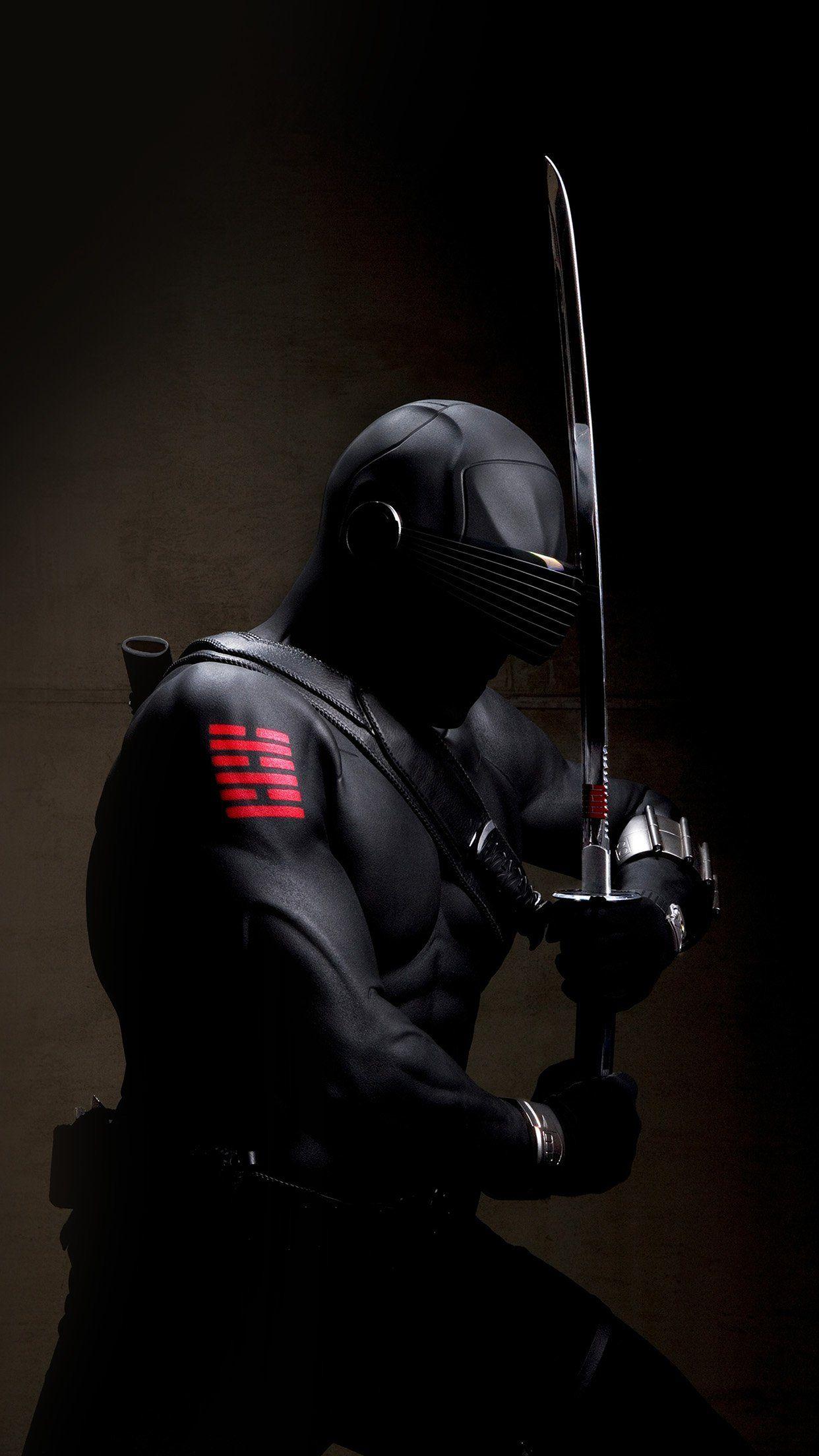 1242x2208 Gi Joe Snake Eye Ninja Art Dark Hero