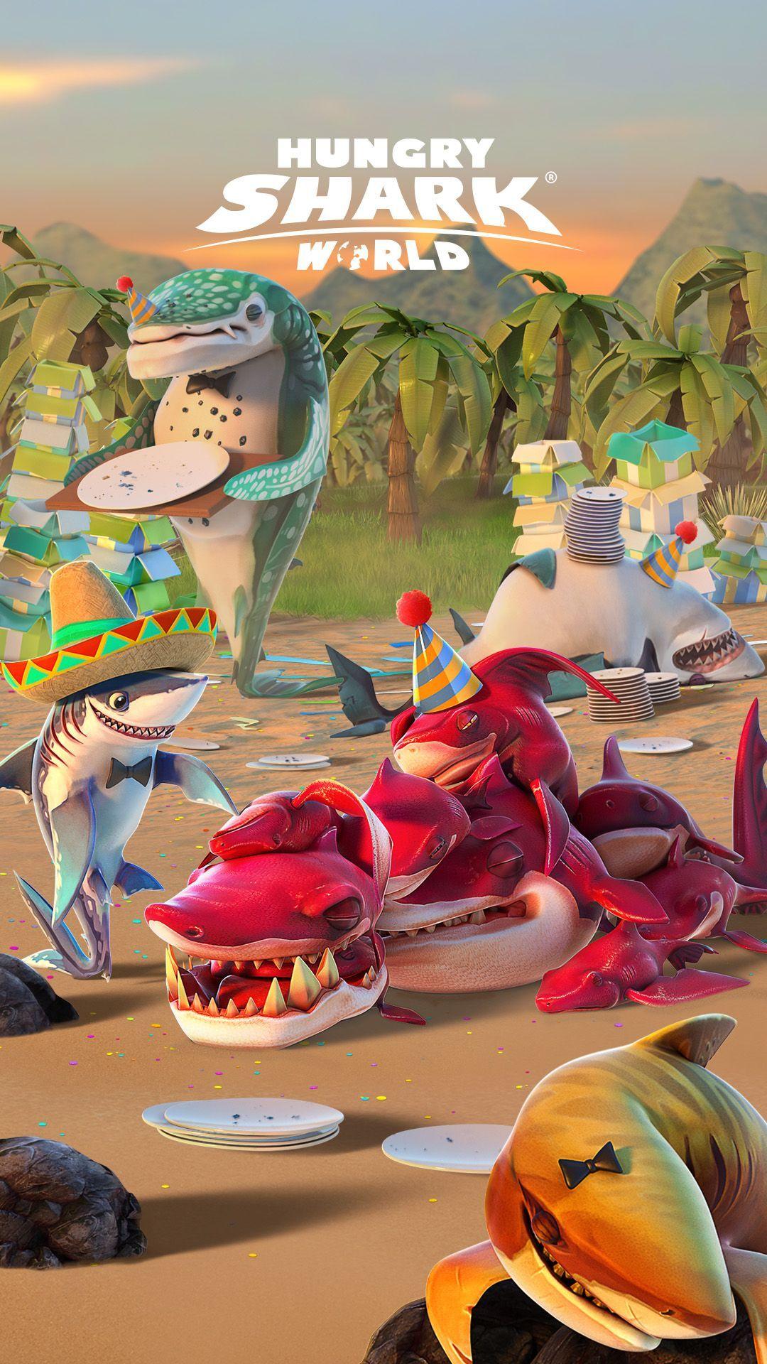 1080x1920 Hungry sharks are full!. Shark, Shark art, World wallpaper