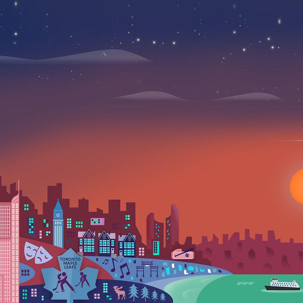 1024x1024 Android wallpaper. toronto material design illust art