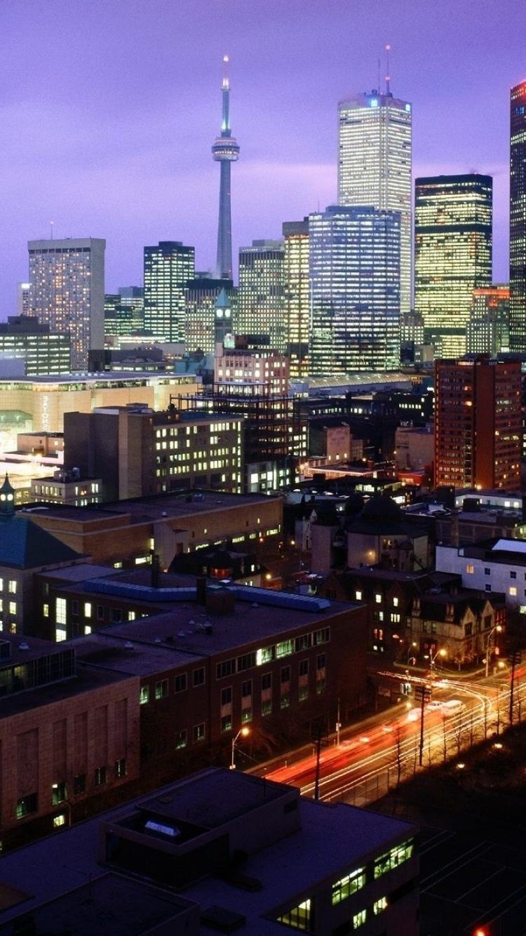750x1334 Buildings canada toronto city lights cities night wallpaper