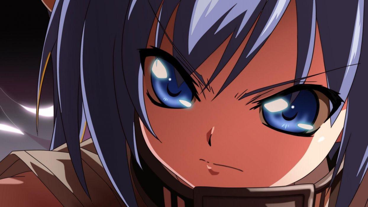 1244x700 Blue eyes Sora no Otoshimono anime girls faces Nymph (Sora No Otoshimono) wallpaperx1080
