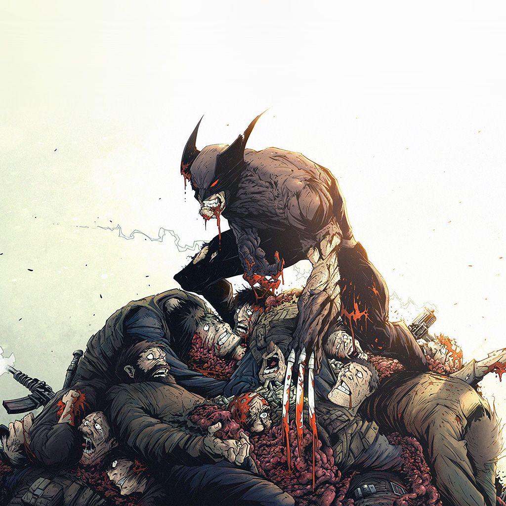 1024x1024 FreeiOS8.com. iPhone wallpaper. wolverine illustration art
