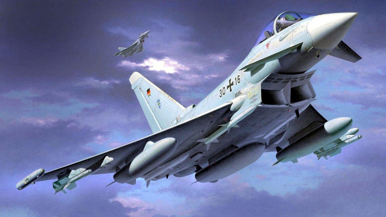 1244x700 Aircraft airplanes Eurofighter Typhoon artwork German wallpaperx1080