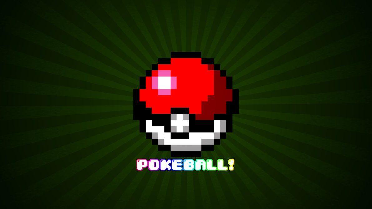 1191x670 A simple 8 bit Pokeball wallpaper by NeonSynapsePL