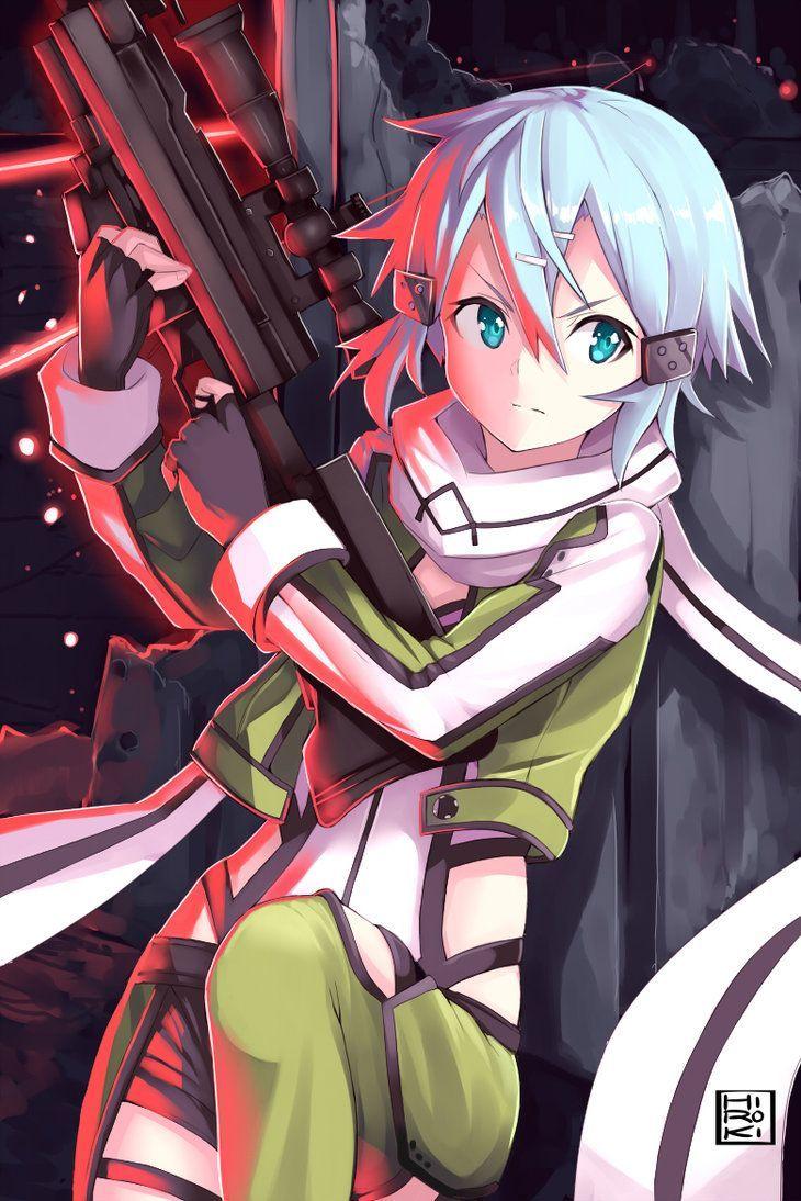 730x1094 Sinon art online (GGO). Sword art, Sword art online wallpaper, Sword art online