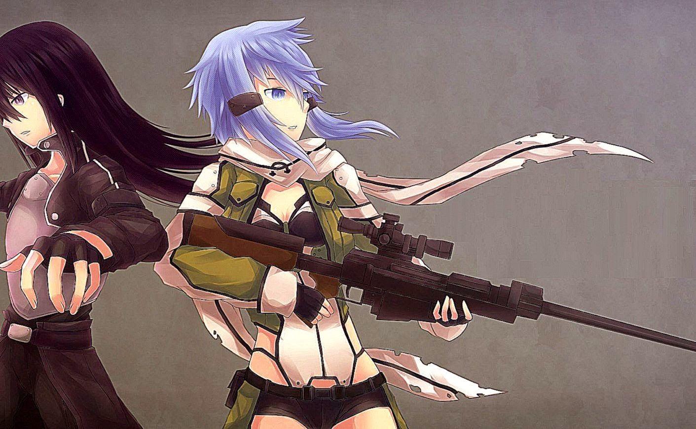 1411x871 Gun Gale Online Asada Shinon Wallpaper