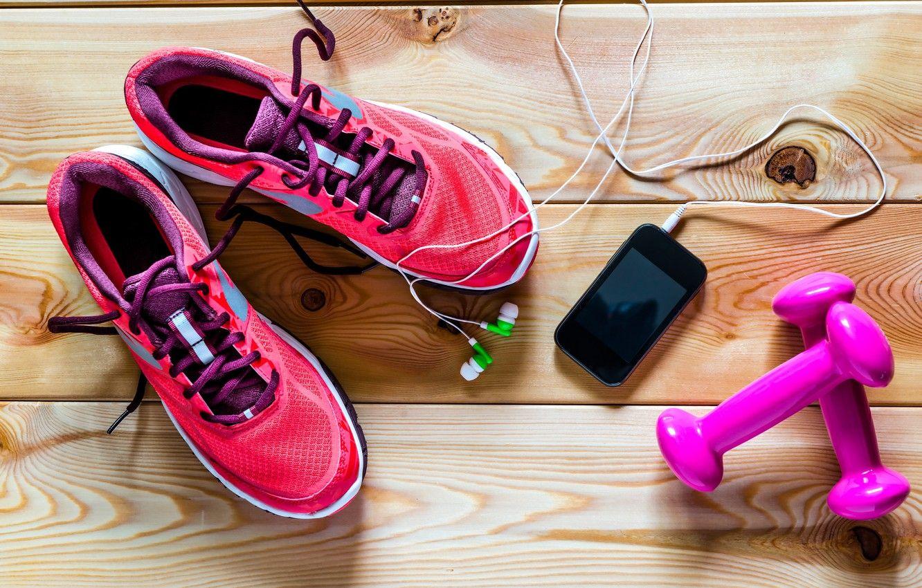 1332x850 Wallpaper cell, fitness, accessories, slippers, dumbbells image for desktop, section стиль