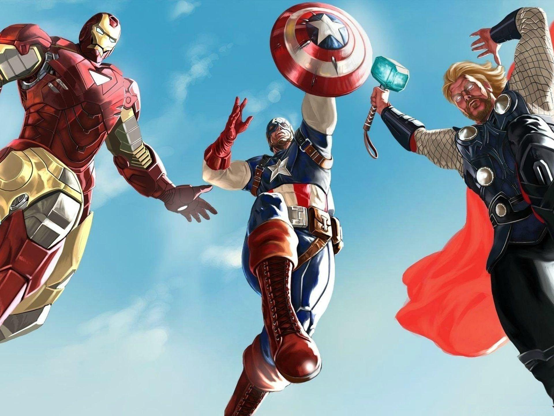 1920x1440 The Avengers Iron Man Captain America And Thor Desktop Wallpaper HD Free Download 2880x1800 :