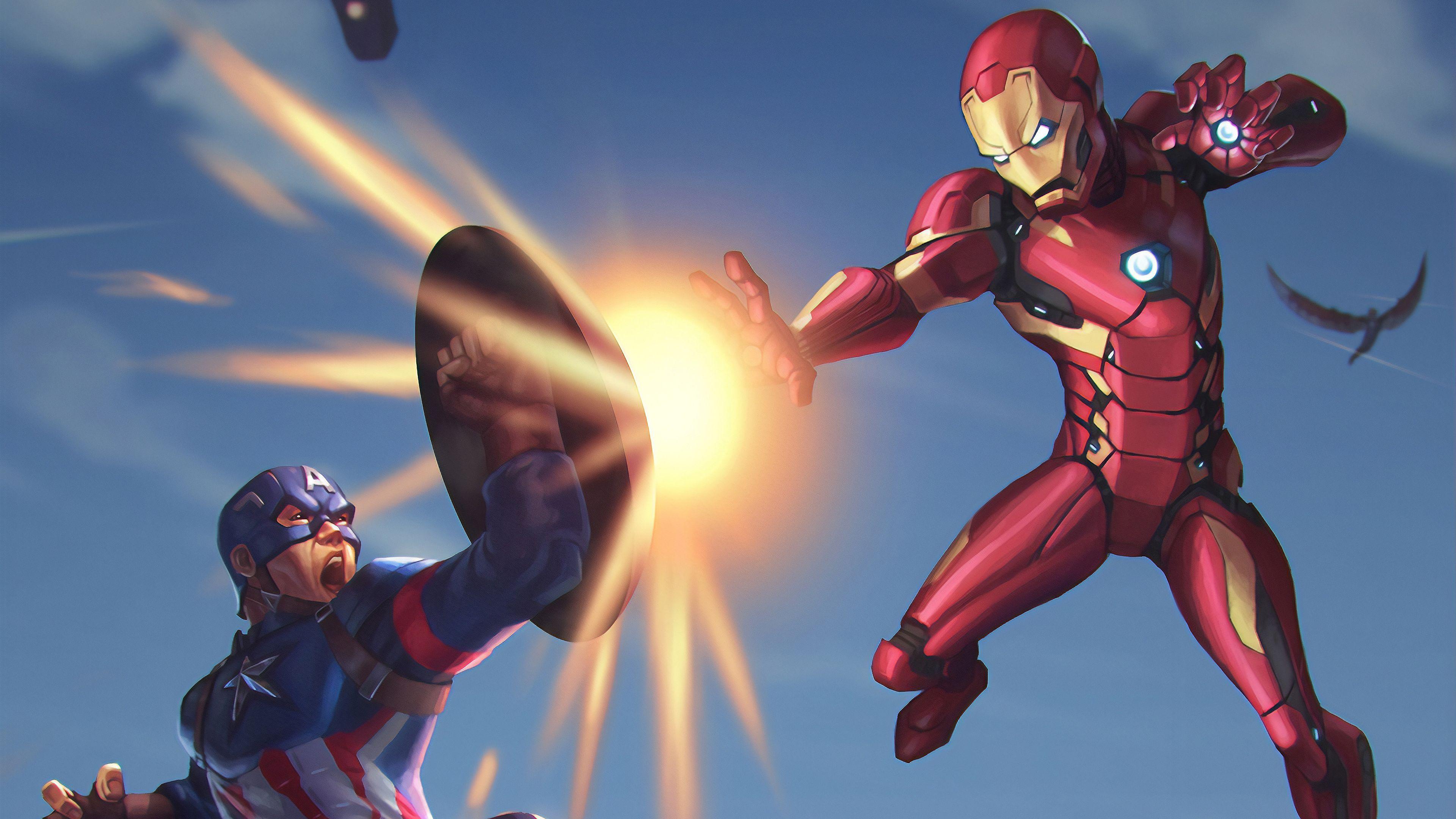 3840x2160 Captain America Iron Man 4k, HD Superheroes, 4k Wallpaper, Image, Background, Photo and Picture