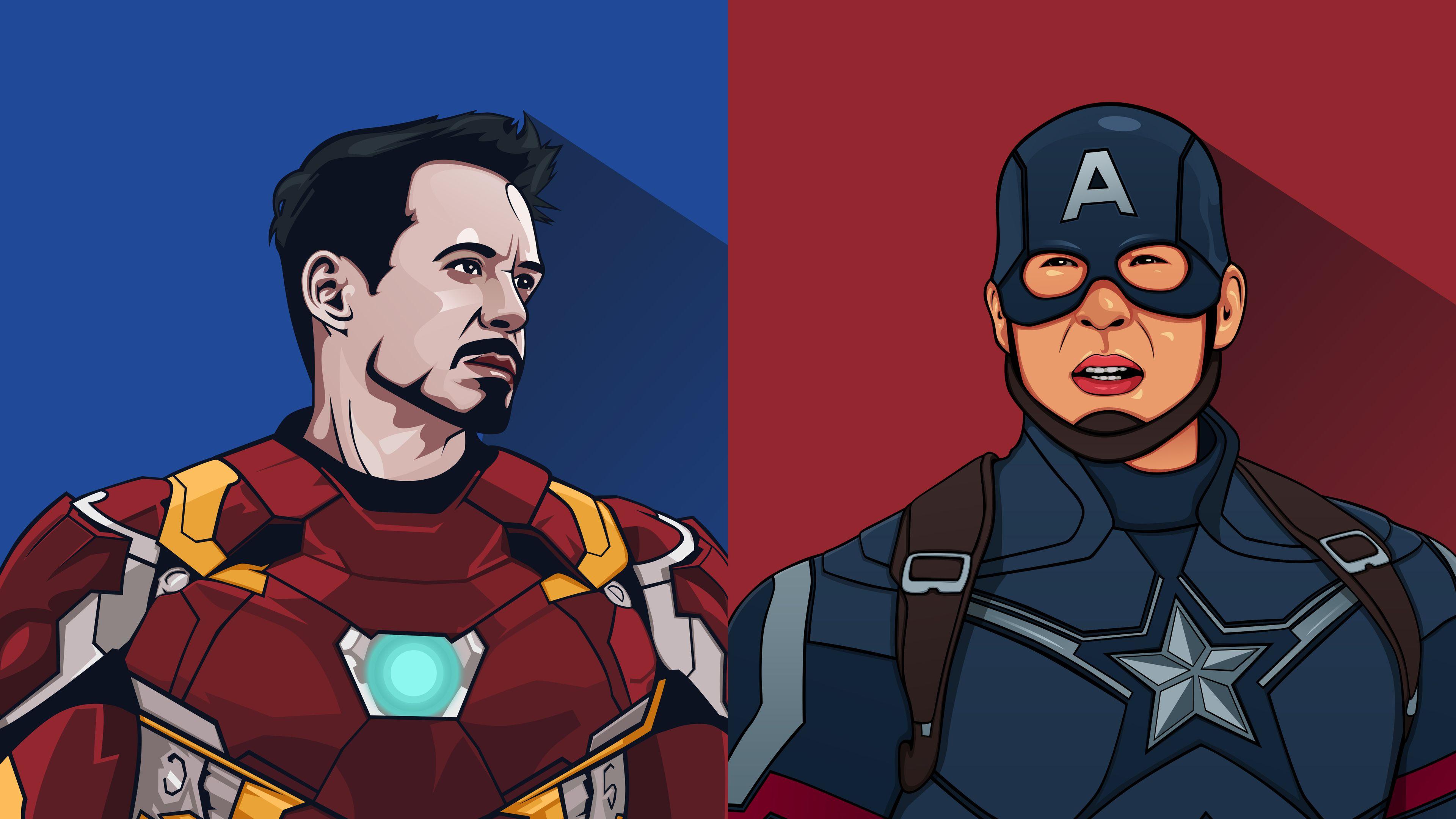 3840x2160 Wallpaper 4k Iron Man And Captain America Artwork 5k 4k Wallpaper, 5k Wallpaper, Artwork Wallpaper, Captain America Wallpaper, Hd Wallpaper, Iron Man Wallpaper, Superheroes Wallpaper