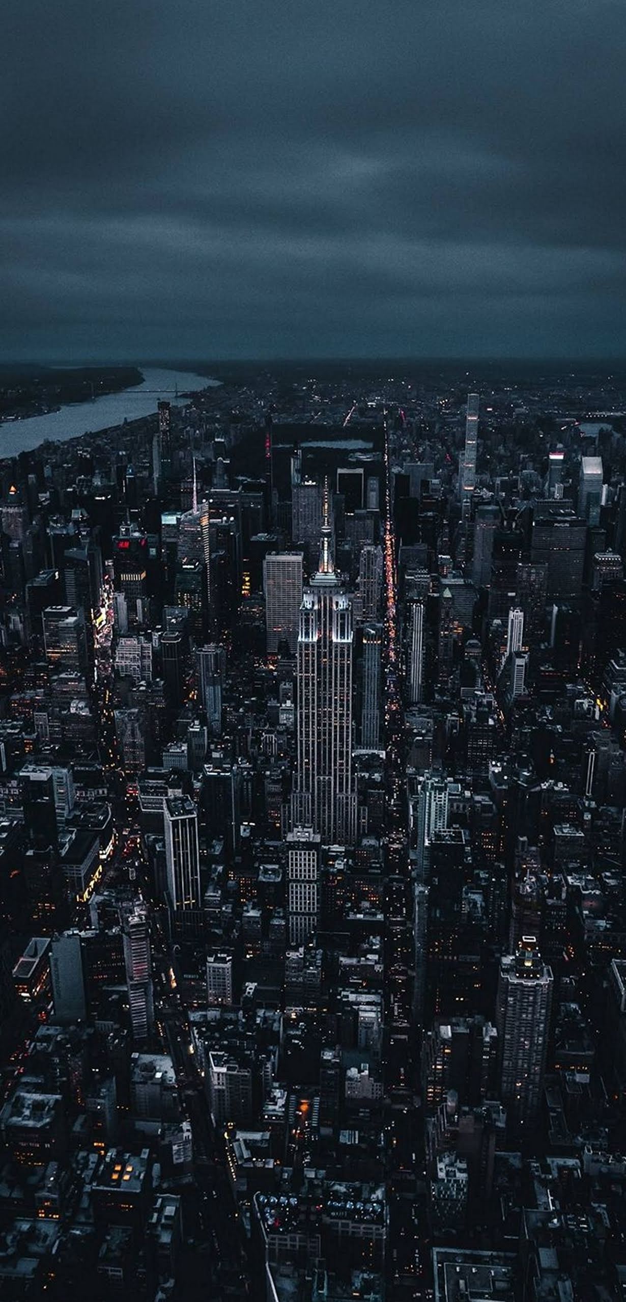 1230x2556 New York skyscraper, night, mobile wallpaper, city, buildings Mobile Walls