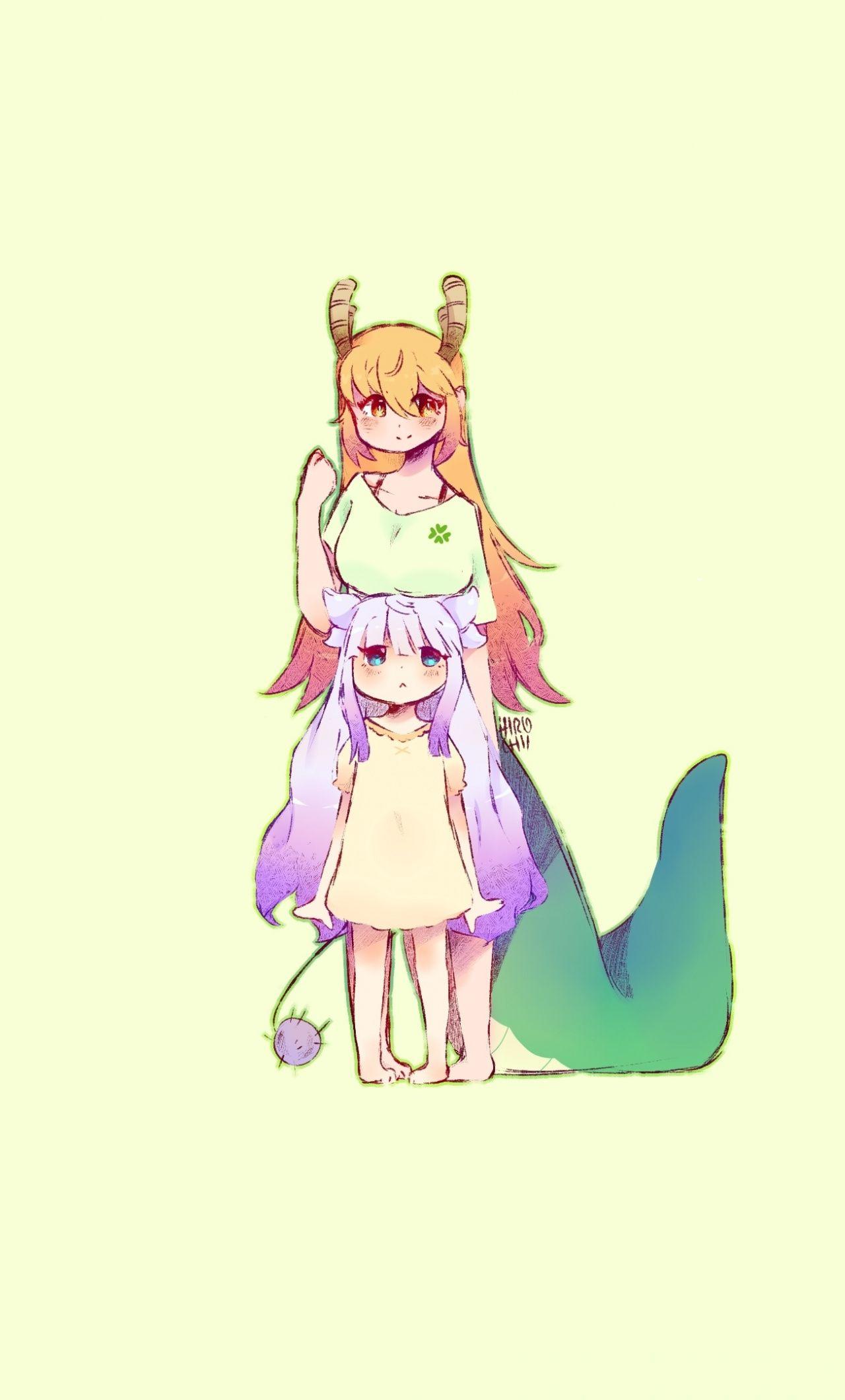 1280x2120 Wallpaper Kanna Kamui, And Tohru, Kobayashi San Chi Dragon Kanna Kobayashi Wallpaper & Background Download