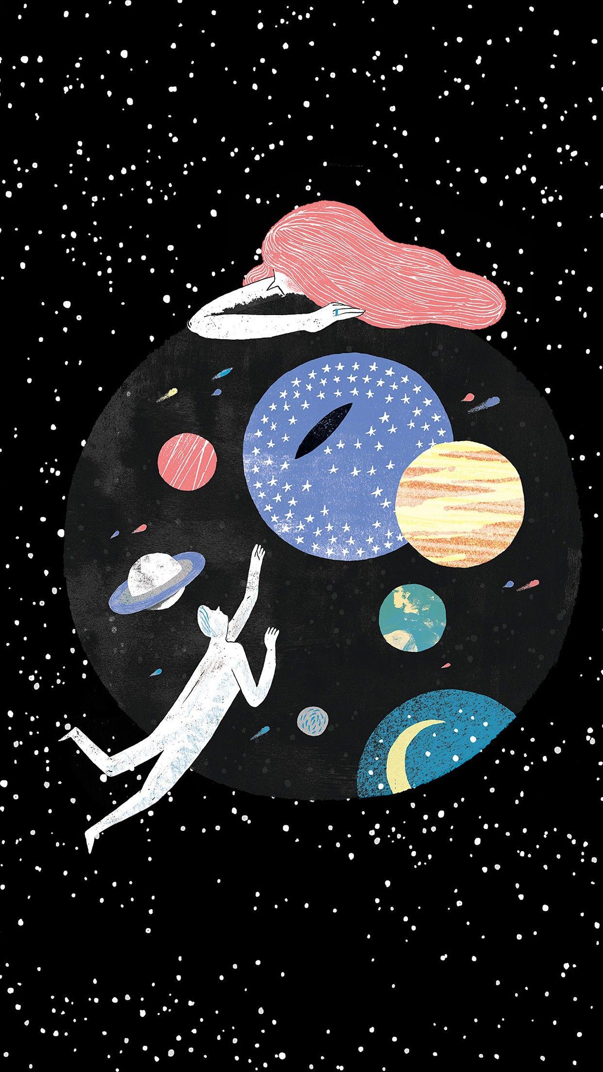 1242x2208 Aesthetic Space Phone Wallpaper