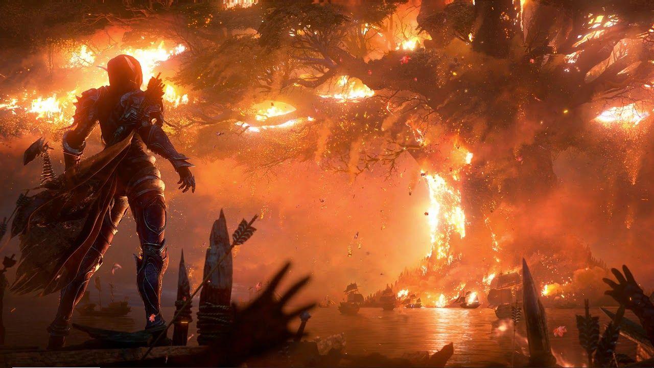 1280x720 Wallpaper Engine World of Warcraft Windrunner burning Teldrassil