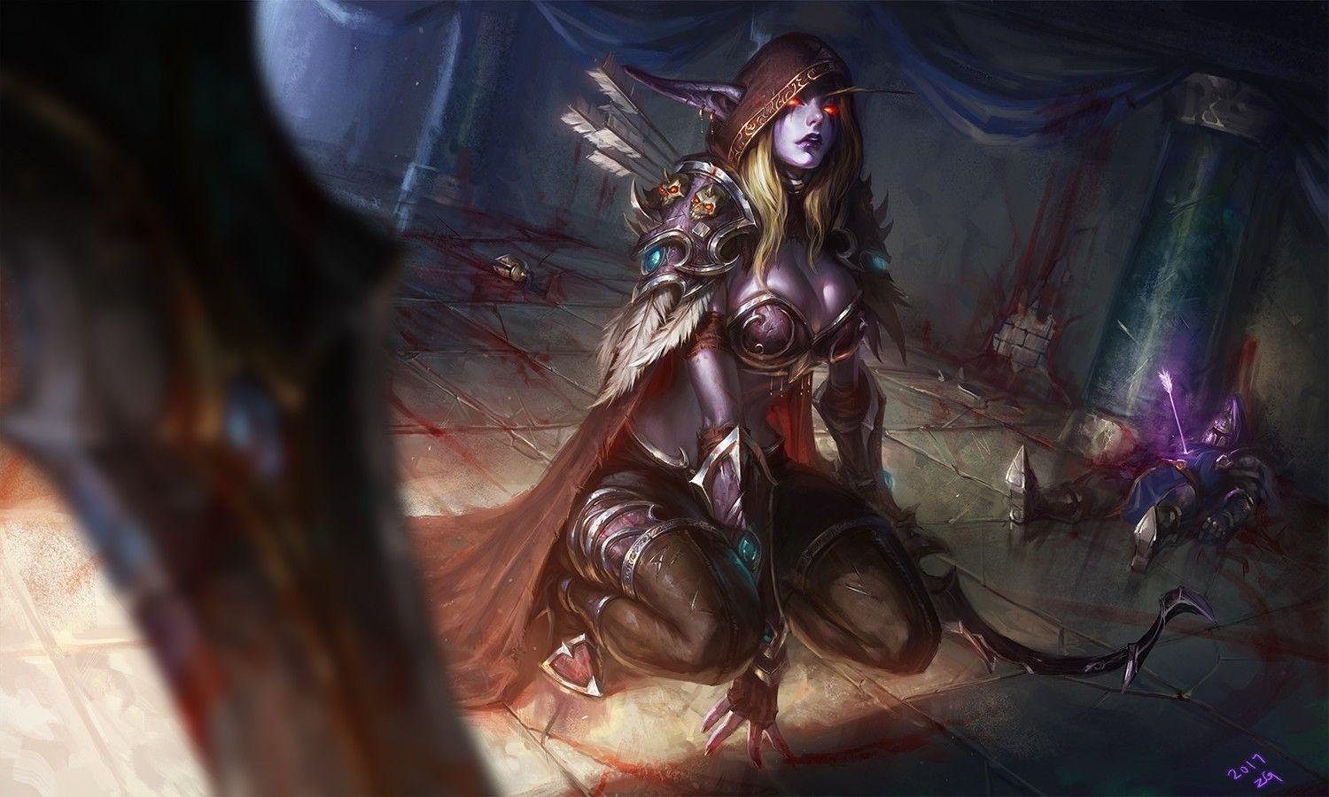 1500x900 #World of Warcraft, #bow, #blood, #archer, #Sylvanas Windrunner, wallpaper
