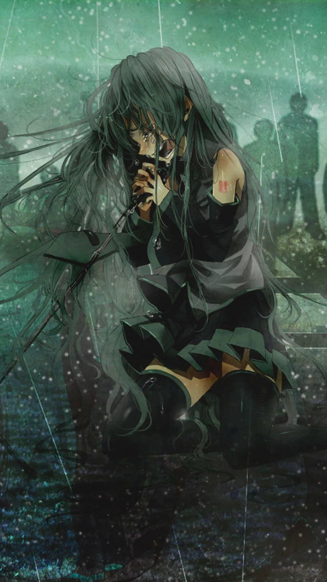 1080x1920 Depressed Anime Girl Wallpaper