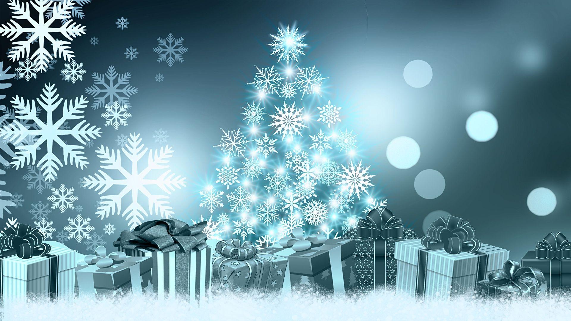 1920x1080 Desktop Wallpaper Christmas Snowflakes Christmas tree 1920x1080