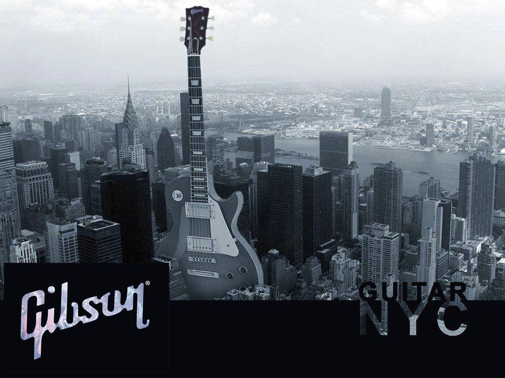 1024x768 Great Guitar Sound: Guitar Wallpaper Les Paul York City Effect Wallpaper 1024x768