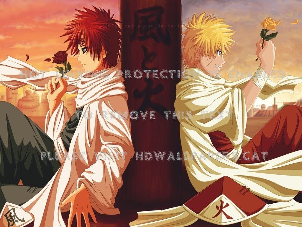 1024x768 kage gaara and naruto kazekage hokage anime