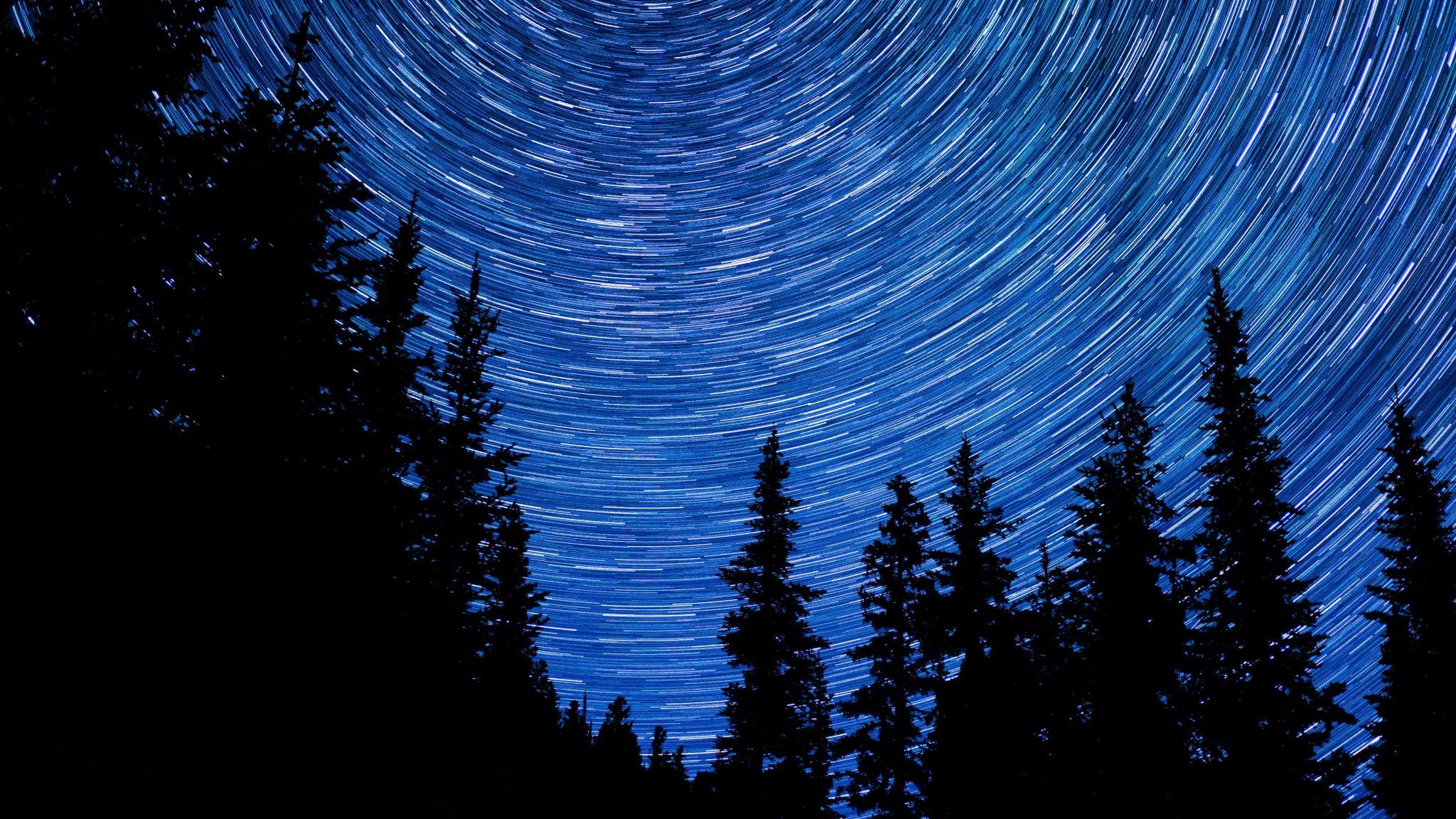 2048x1152 Download 2048x1152 wallpaper lightning, lake, starry night, canada, dual wide, widescreen, 2048x1152 HD image, background, 9309