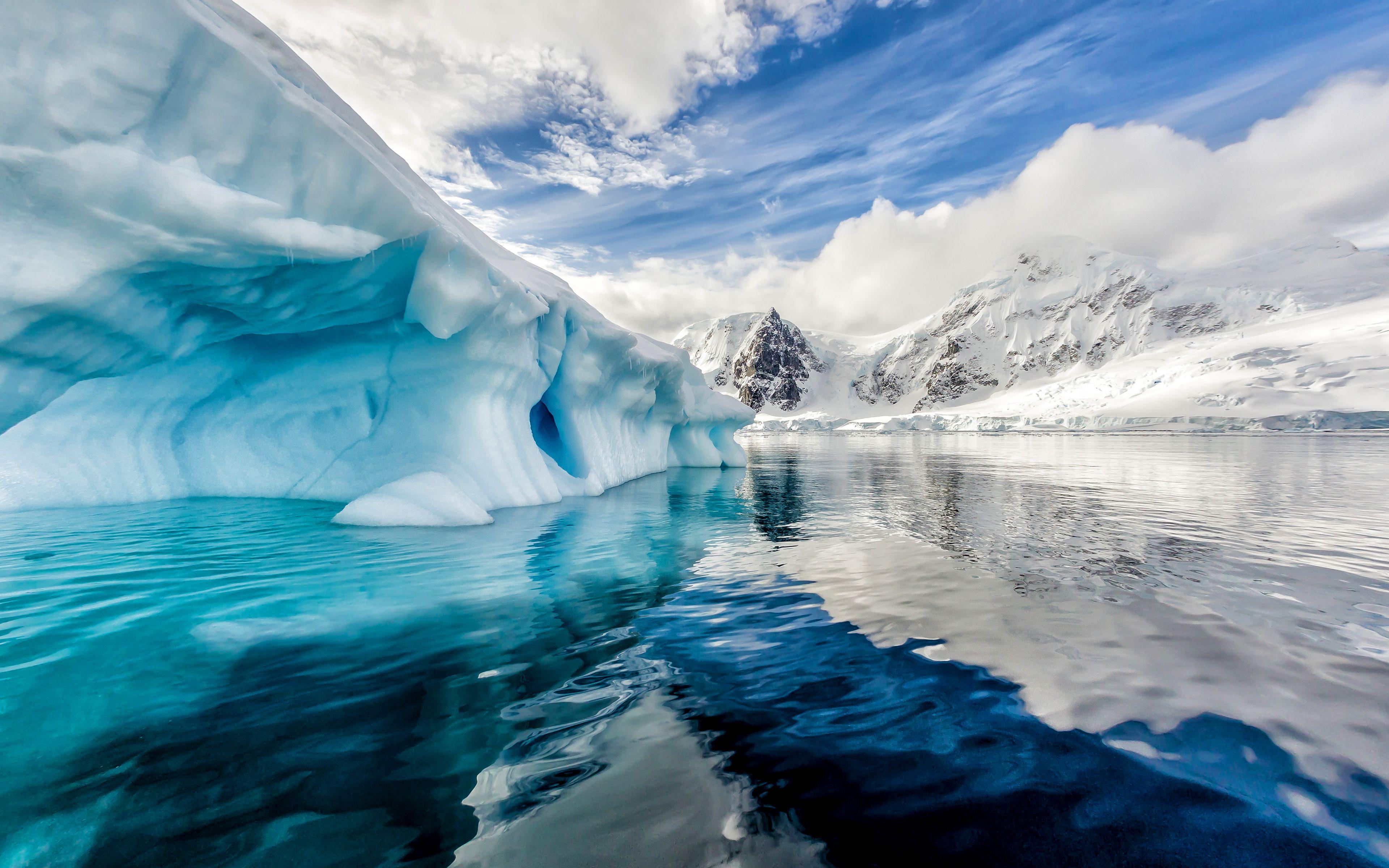 3840x2400 Download wallpaper Antarctica, 4k, iceberg, South ocea, glaciers, South Pole for desktop with resolution 3840x2400. High Quality HD picture wallpaper