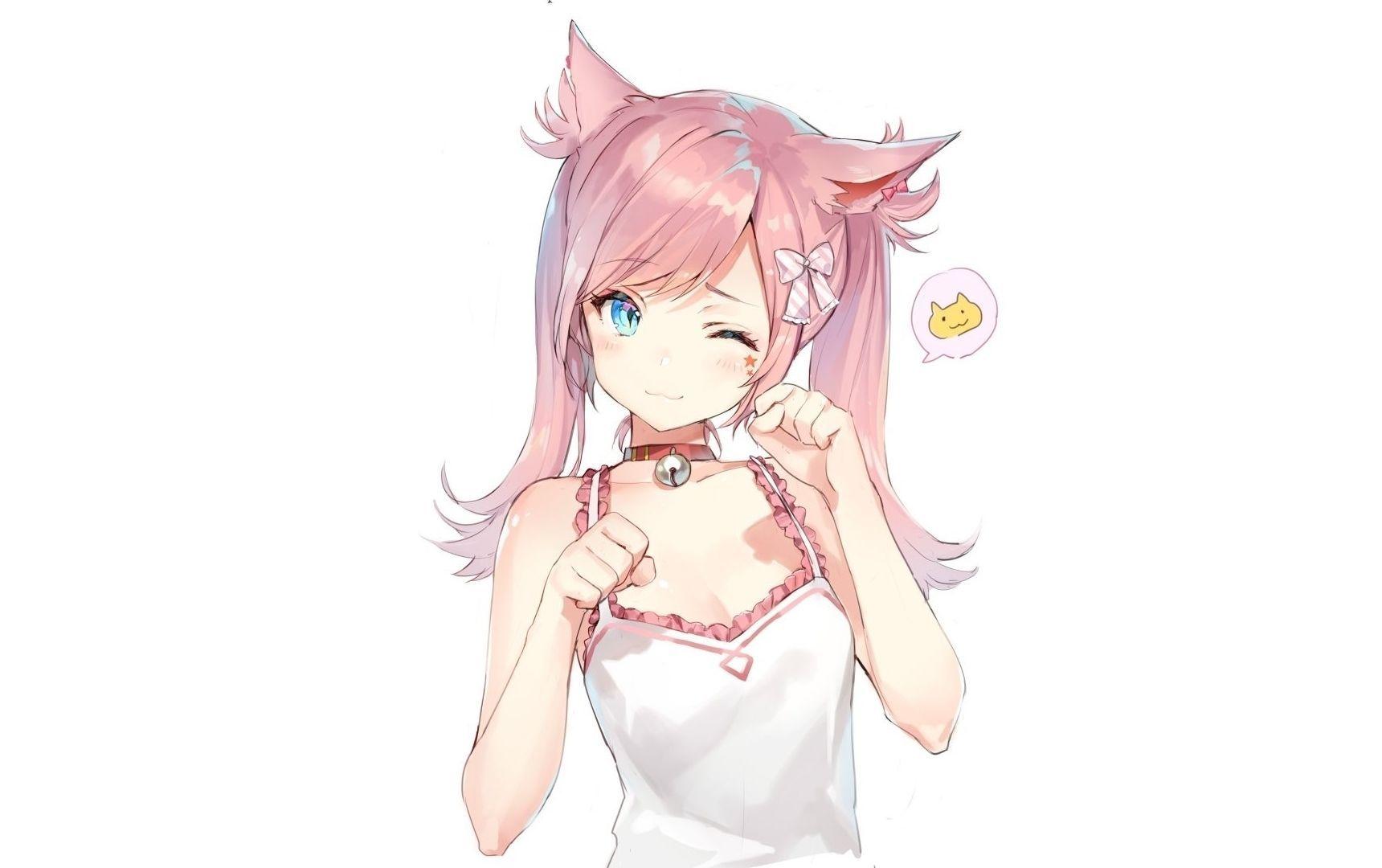 1720x1080 Wink, fox girl, cute, anime, elf wallpaper, HD image, picture, background, 529ef7
