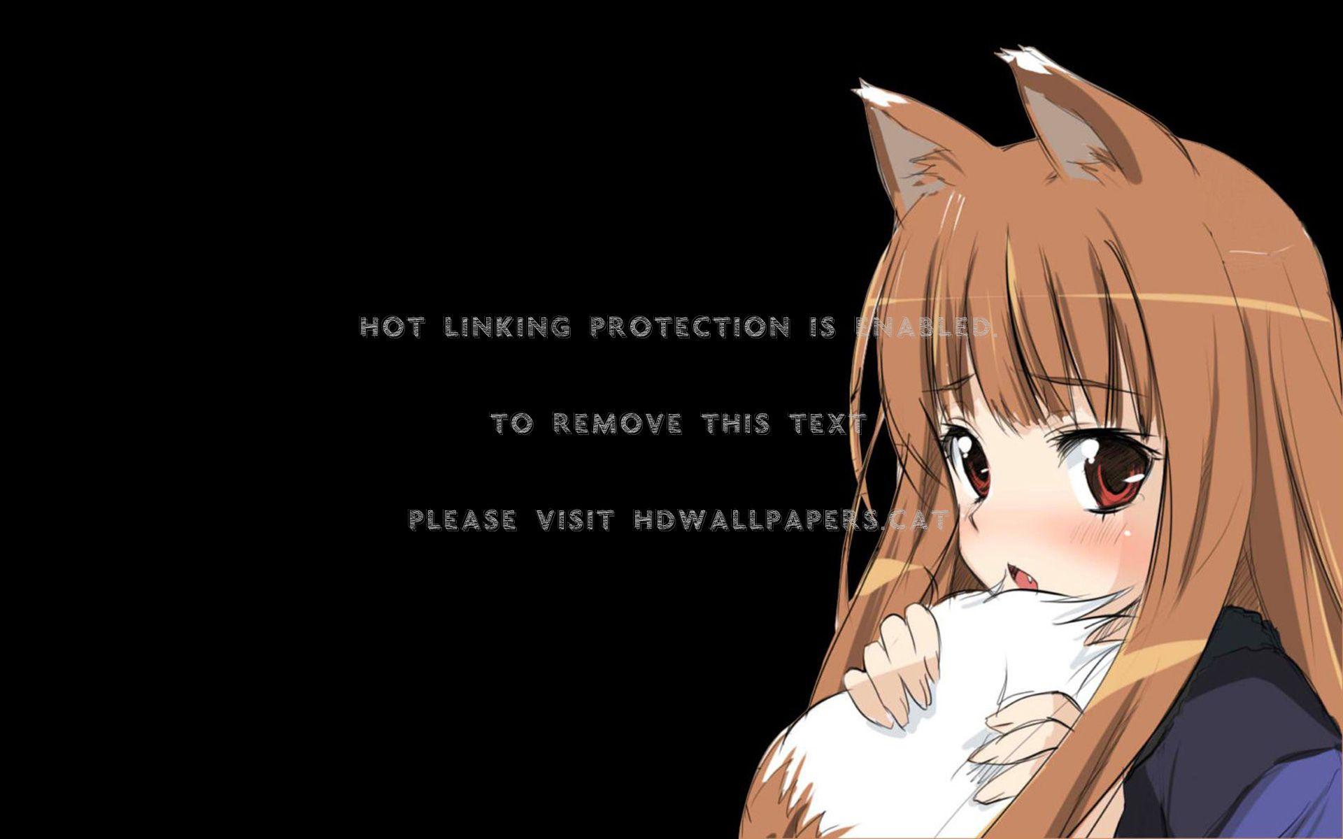1920x1200 fox girl black blush cute anime