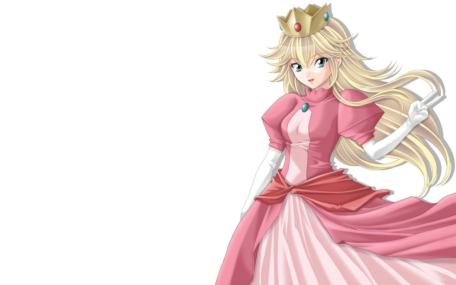 1920x1200 Princess peach super mario tamamon white wallpaperx1200