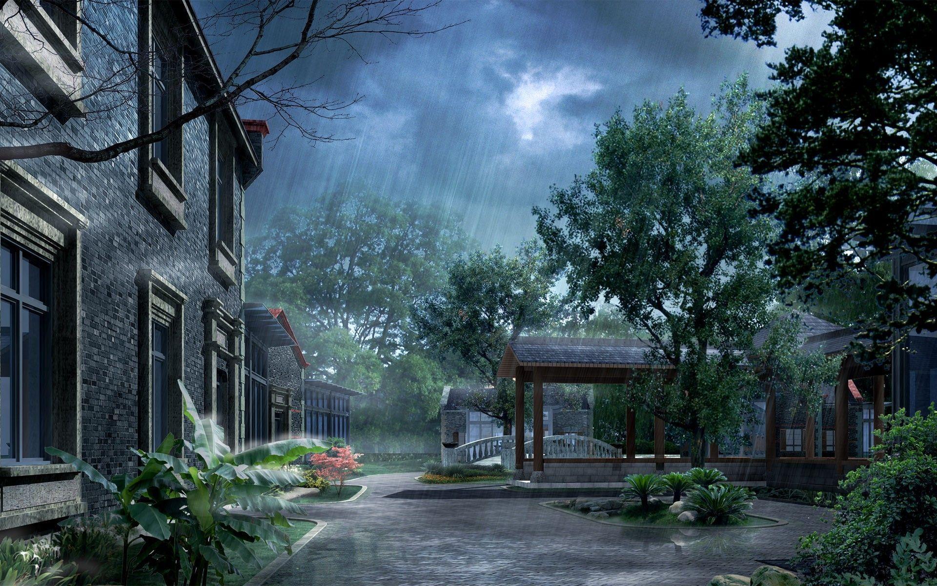 1920x1200 Raining Wallpaper