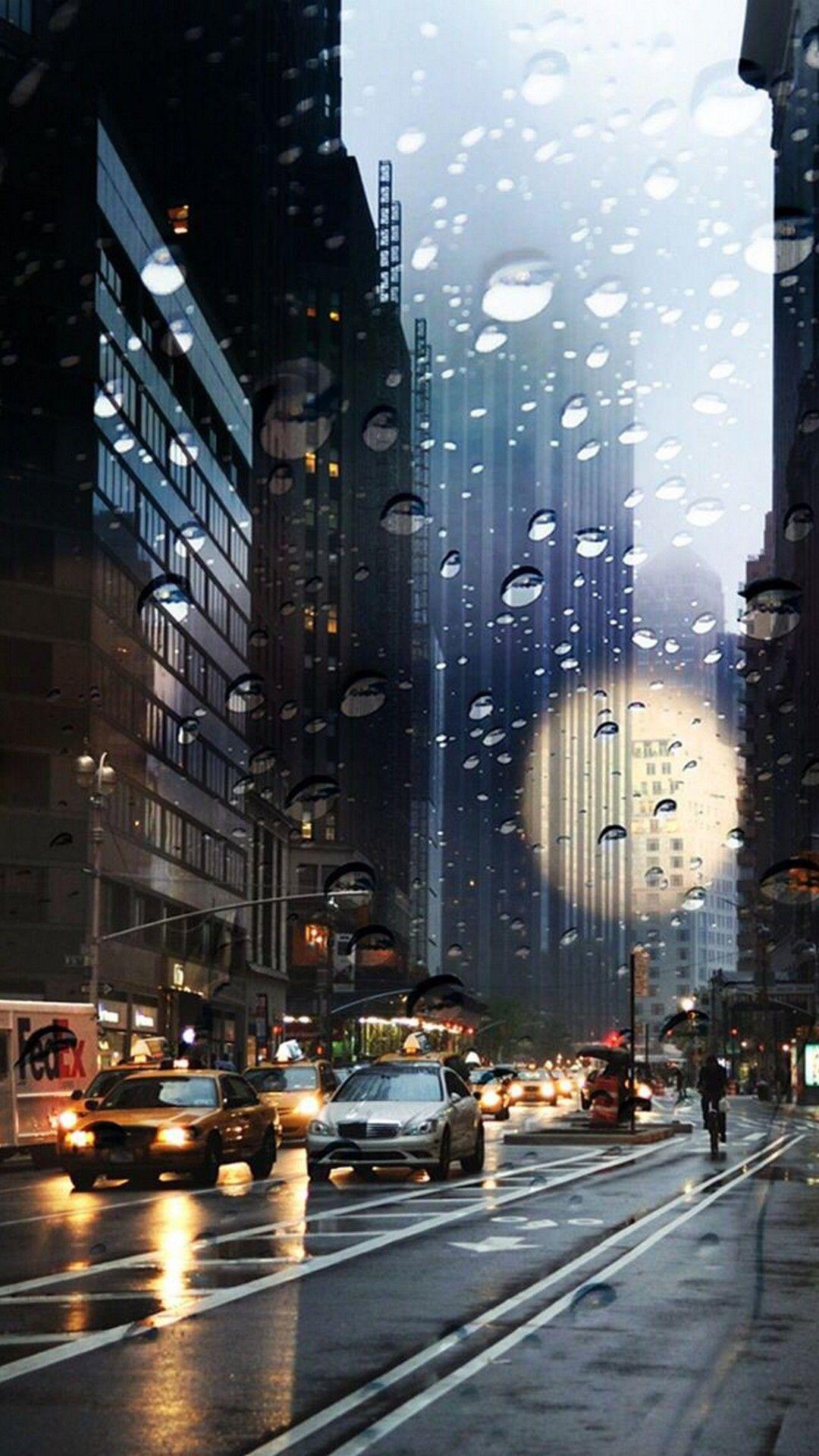 1080x1920 City Rain Wallpaper Free HD Wallpaper