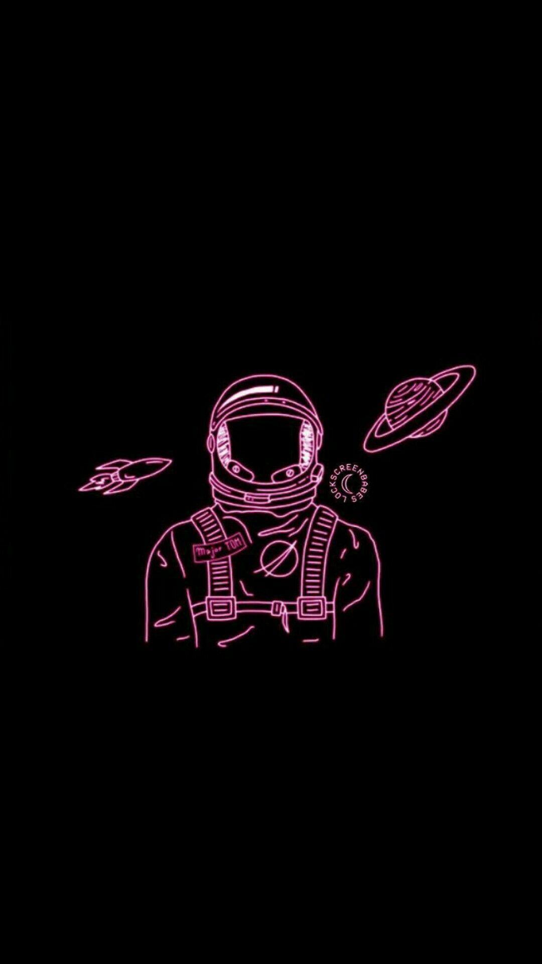 1080x1920 Phone Background 09. Neon wallpaper, Astronaut wallpaper, Black wallpaper