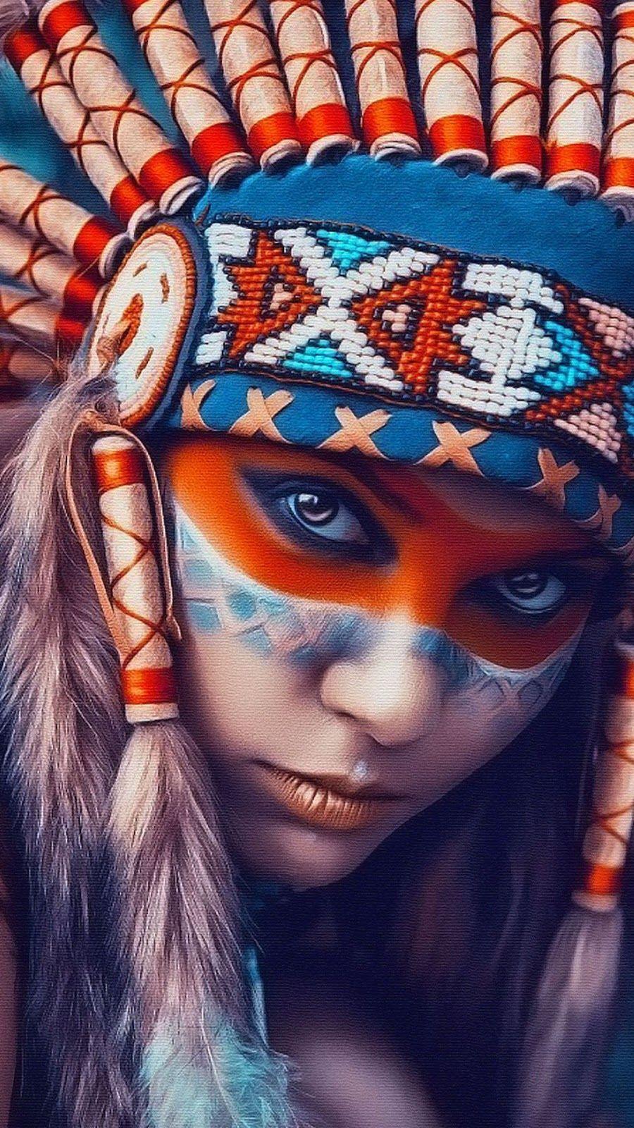 900x1600 Native American Woman Art HD Wallpaper