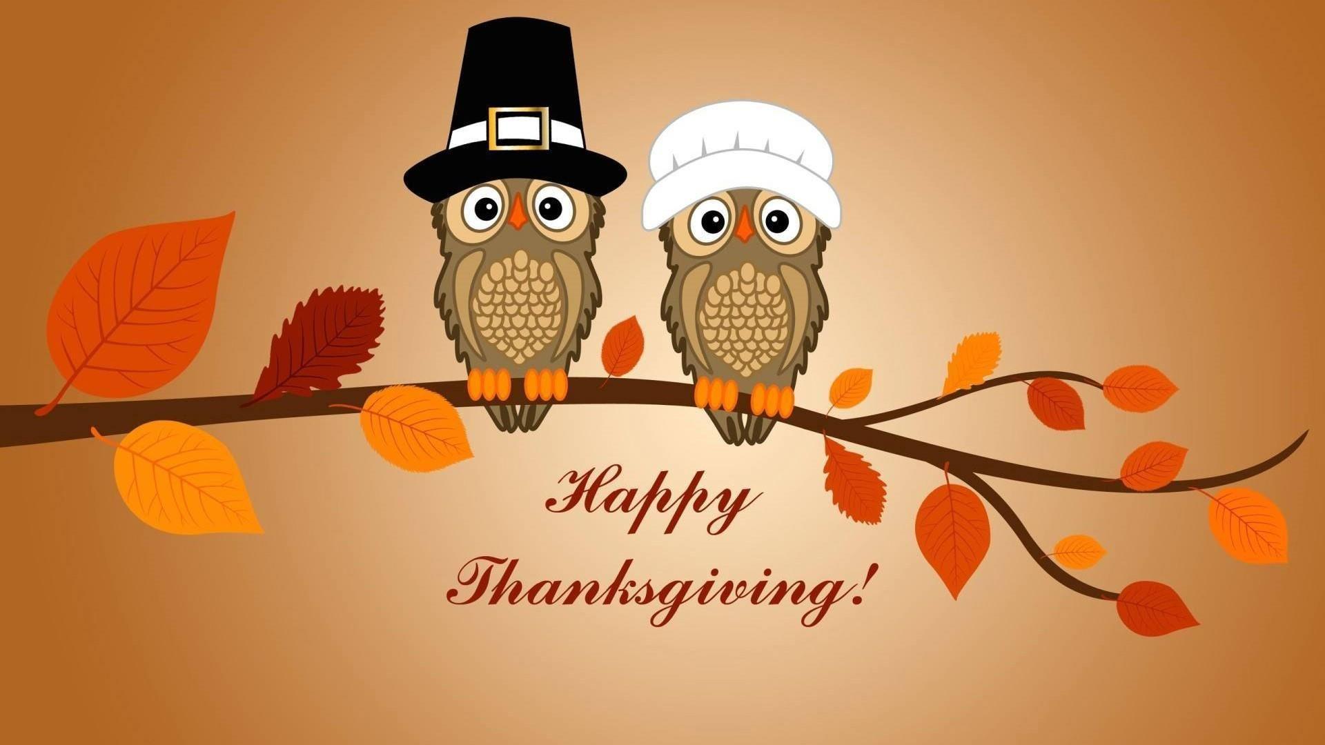 1920x1080 Happy Thanksgiving Owls Wallpaper. Wallpaper Studio 10